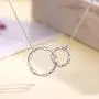 WISHMISS Mom Gifts, Gifts for Mom, 925 Sterling Silver Two Circle Interlocking Necklace for Women WISHMISS Mom Gifts, Gifts for Mom, 925 Sterling Silver Two Circle Interlocking Necklace for Women