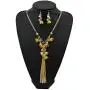 Bocar Long 2 Layer Chain Unique Flower Pendant Tassels Necklace Earrings Women Jewelry Set Bocar Long 2 Layer Chain Unique Flower Pendant Tassels Necklace Earrings Women Jewelry Set