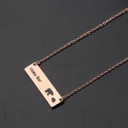 Zuo Bao Sweet Mama Bear Bar Necklace Mother Necklace Mama Bear Jewelry for New Mom