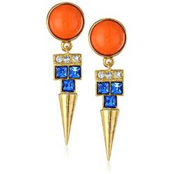 Ben-Amun Jewelry Gold-Tone Crystal Resin Spike Drop Earrings