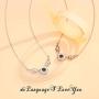 CELESTIA I Love You 100 Languages Necklace for Women, Sterling Silver Love Heart Projection Necklace Memory Jewelry Gifts for Girlfriend Wife Girls