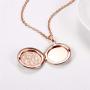 U7 Women Girls Photo Locket Pendant Heart/Round Shaped Fashion Jewelry 18K Gold Plated Necklace, with Custom Image or Text Engrave Service