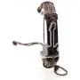 Xusamss Punk Alloy Guitar Pattern Leather Drawstring Rope Bracelet