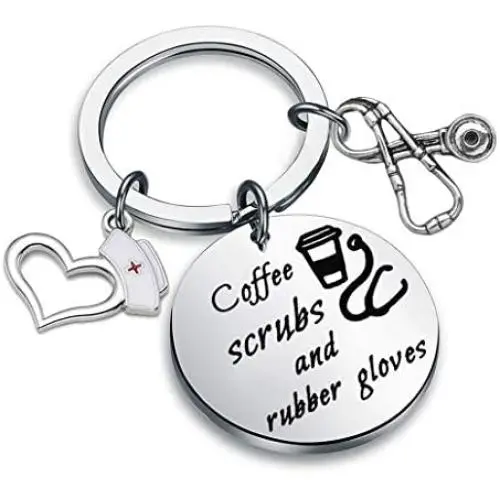 Zuo Bao Funny Nurse RN Gift Nurses Day Gift Doctor Nursing Jewelry Nurse Appreciation Coffee Scrubs and Rubber Gloves Keychain Nurse Life Gift Zuo Bao Funny Nurse RN Gift Nurses Day Gift Doctor Nursing Jewelry Nurse Appreciation Coffee Scrubs and Rubber Gloves Keychain Nurse Life Gift