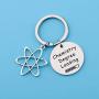 Zuo Bao Chemist Graduation Gift Pharmacist Graduation Keychain Chemistry Degree Loading Jewelry Atomic Proton Symbol Charm Keychain Gift for Chemist Druggist Pharmacist