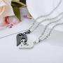 Sllaiss His&Hers Pendants Crystal from Swarovski Couples Necklace Puzzles Love Matching Heart Necklace
