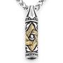 Warvik Star of David Bullet Hexagram Necklace Jewish Pendant, Stainless Steel Jewelry Mens Womens Wheat Chain 20/28inch