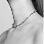 Cathercing Women Choker Necklace Chain Thin Link Necklace for Women Trendy Jewelry Necklaces Chains Punk (silver)