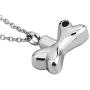 LuckyJewelry Pet Paw Prints Dog Bone Pendant Necklace Memorial Ashes Keepsake - Cremation Jewelry