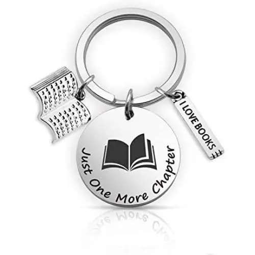 Book Lover Gift Just One More Chapter Book Lover Keychain Bookwarm Gift Writer Keychain Gift for Writers Librarian Gift Bibliophile Gift(chapter KR)