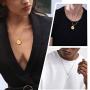 ChicSilver Coin Necklace 18K Gold/Platinum Plated Sterling Silver Vintage Circle Disc Special Coin Dainty Handmade Pendant Necklaces for Women (with Gift Box)