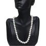 Gem Stone King 925 Sterling Silver Cultured Freshwater White Pearl Necklace Earrings Bracelet Bridal Gift Set