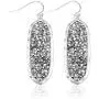 Glitter Rhinestone Statement Earrings - Sparkly Crystal Geometric Hexagon, Round Hoops, Vertical Bar, Teardrop Dangles, Shield Disc Drop