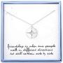 Best Friend Necklaces Compass Necklace For Best Friend Sterling Silver Friendship Necklaces BFF Gifts Jewelry For Women Girls Birthday Gifts Graduation Gifts
