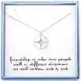 Best Friend Necklaces Compass Necklace For Best Friend Sterling Silver Friendship Necklaces BFF Gifts Jewelry For Women Girls Birthday Gifts Graduation Gifts