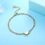 Florideco 14K Gold Plated Initial Bracelet for Women Letter Layered Chain Bracelet Dainty Alphabet Heart Charm Jewelry Gifts