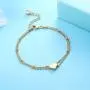 Florideco 14K Gold Plated Initial Bracelet for Women Letter Layered Chain Bracelet Dainty Alphabet Heart Charm Jewelry Gifts