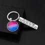 UJIMS Bisexual Pride Gift Rainbow Pride Charm Keychain Bisexual Jewelry for Women Man Bi Pride Key Ring Bisexual Flag Pride Gift