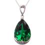 Navachi 925 Sterling Silver 18k White Gold Plated 10.5ct Pear Emerald Ruby Sapphire Necklace Pendant 18''…