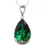 Navachi 925 Sterling Silver 18k White Gold Plated 10.5ct Pear Emerald Ruby Sapphire Necklace Pendant 18''…