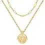 SANNYRA Layered Coin Necklace 14K Gold Plated Paperclip Link Chain Medallion Pendant Necklace Jewelry Gift for Women SANNYRA Layered Coin Necklace 14K Gold Plated Paperclip Link Chain Medallion Pendant Necklace Jewelry Gift for Women