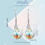 KesaPlan 18K Platinum Plated Teardrop Drop Dangle Earrings for Women Hook Aurora Crystal Earrings, Crystal from Swarovski, Bridal Wedding Jewelry Earrings