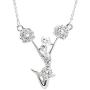 Silver Plated Crystal Cheerleader Charm Necklace