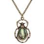 MANZHEN Antique Bronze Abalone Shell Bug Wildlife Necklace Scarab Earring Woodland Animal Jewelry Set