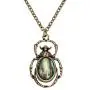 MANZHEN Antique Bronze Abalone Shell Bug Wildlife Necklace Scarab Earring Woodland Animal Jewelry Set