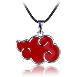 AILUOR Naruto Pendant Necklace, Naruto Red Cloud Necklace Cartoon Naruto Leaf Village Symbol Logo Cosplay Pendant Necklace Naruto Anime Cosplay Jewelry for Women Men