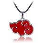 AILUOR Naruto Pendant Necklace, Naruto Red Cloud Necklace Cartoon Naruto Leaf Village Symbol Logo Cosplay Pendant Necklace Naruto Anime Cosplay Jewelry for Women Men