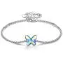 ANGEL NINA Gifts for Her Valentines Day 925 Sterling Silver Stud Earrings Bracelet Butterfly Crystals Jewelry for Women Birthday Graduation with Gift Box