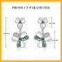 ST Patricks Day Claddagh Shamrock Mardi Gras Necklace and Earrings 925 Sterling Silver Prom Heart Irish Clover Prom Fleur De Lis Jewelry Dainty Fashion Crystal Dangle Piercing Stud Pendant Choker