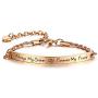 Stainless Steel Engraved Bar Inspirational Bracelets Fashion Bangles Link Charm Bracelet for Women Girl Sister Mother Friends, Friendship Sister Jewelry