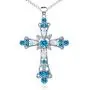 Silver Cross Faith Pendant Necklace Crystal Heart Christian Religous Jewelry for women Girls Stainless Steel Chain 18'' with 2'' Extension Silver Cross Faith Pendant Necklace Crystal Heart Christian Religous Jewelry for women Girls Stainless Steel Chain 18'' with 2'' Extension