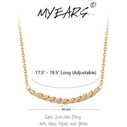 MYEARS Women Bar Necklace Gold Diamond Cubic Zirconia 14K Gold Filled Dainty Boho Beach Simple Handmade Jewelry Gift