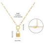 KOSINER Gold Dainty Initial Lock Necklace Butterfly Necklace 14K Gold Plated Padlock Necklace Butterfly Pendant Letter Necklaces for Women Girls Minimalist Personalized Jewelry