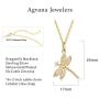 Agvana Sterling Silver Gold Cubic Zirconia Dragonfly Dangle Earrings Bracelet Pendant Necklace Anniversary Birthday Gifts Jewelry for Women Girls Mom Grandma Wife Girlfriend Daughter Her