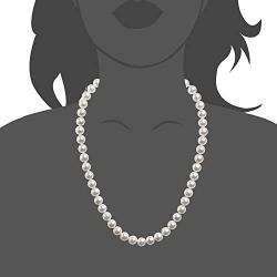 PAVOI Sterling Silver Round White Simulated Shell Pearl Necklace Strand | Pearl Choker Necklace | Jewelry for Women