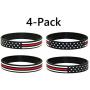 Great 1 American Flag Silicone Stretchable Bracelet 4-Pack