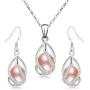 YQXINXIN Freshwater Cultured Pearl Necklace Set ,Classic nearly round pearl necklace set , 925 sterling silver buckle Cultured Pearl Set for Women,Pearl Necklace Set for Women
