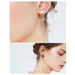 Junmpook 5 Pairs Stainless Steel Heart Earrings with Screw Back Stud Earrings Set for Women Girls Men