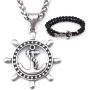Gungneer Anchor Rudder Necklace Stainless Steel Keel Chain Military Accessories United State Navy Jewelry Men Women