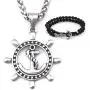 Gungneer Anchor Rudder Necklace Stainless Steel Keel Chain Military Accessories United State Navy Jewelry Men Women