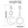 TIANHONGYAN Bohemian Lightweight Hollow Sun Moon Stars Asymmetric Big Drop Dangle Earrings for Women Girls Jewelry