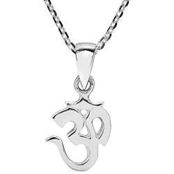 Mini Harmony Aum or Om Symbol .925 Sterling Silver Pendant Necklace