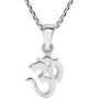 Mini Harmony Aum or Om Symbol .925 Sterling Silver Pendant Necklace