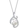 Freshwater Cultured Pearl Pendant Necklace for Women with Sterling Silver and Cubic Zirconia - THE PEARL SOURCE