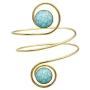 Q&Q Fashion Egypt Cleopatra Turkey Double Blue Stone Swirl Spiral Dancer Upper Arm Cuff Armlet Armband Bangle Dia. 6.8cm(2.67'')