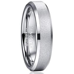 TUNGSTORY Womens Mens 4mm 6mm 8mm Tungsten Carbide Wedding Band Rings Sandblasted Finish Comfort Fit Size 5 to 12